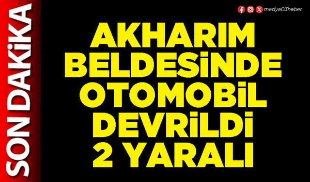 Akharım Beldesinde otomobil devrildi: 2 yaralı