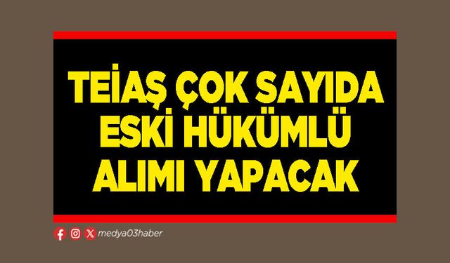 TEİAŞ çok sayıda eski hükümlü alımı yapacak