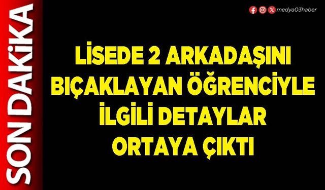 Lisede 2 arkadaşını bıçaklayan öğrenciyle ilgili detaylar ortaya çıktı