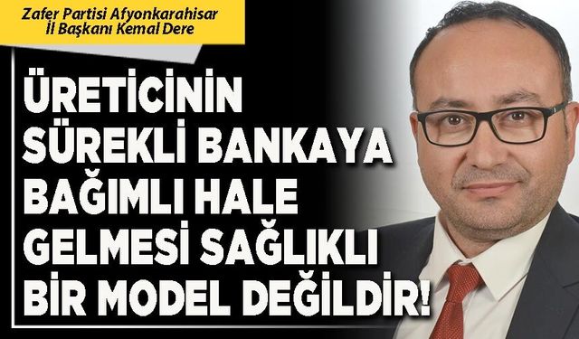 Üreticinin sürekli bankaya bağımlı hale gelmesi sağlıklı bir model değildir!