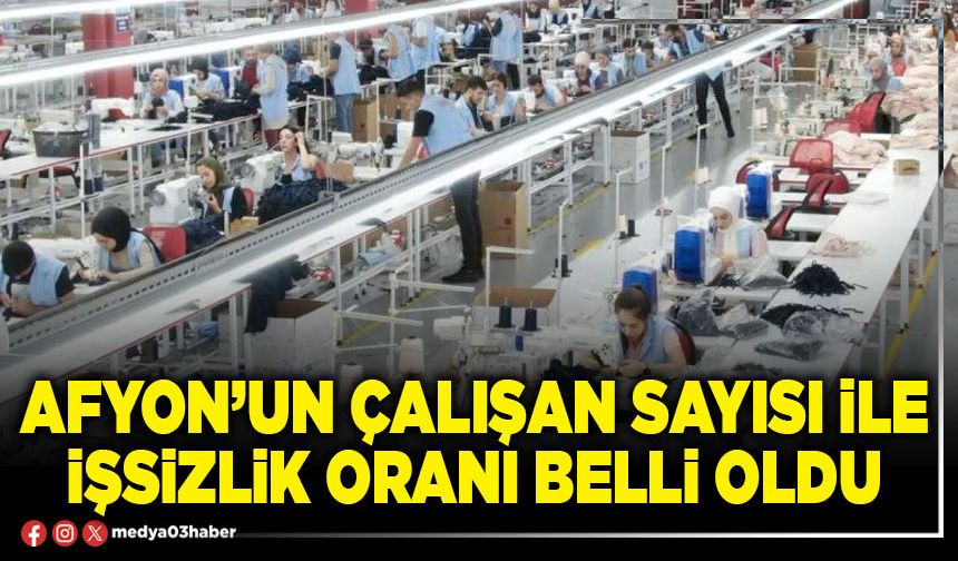 Afyon’un çalışan sayısı ile işsizlik oranı belli oldu