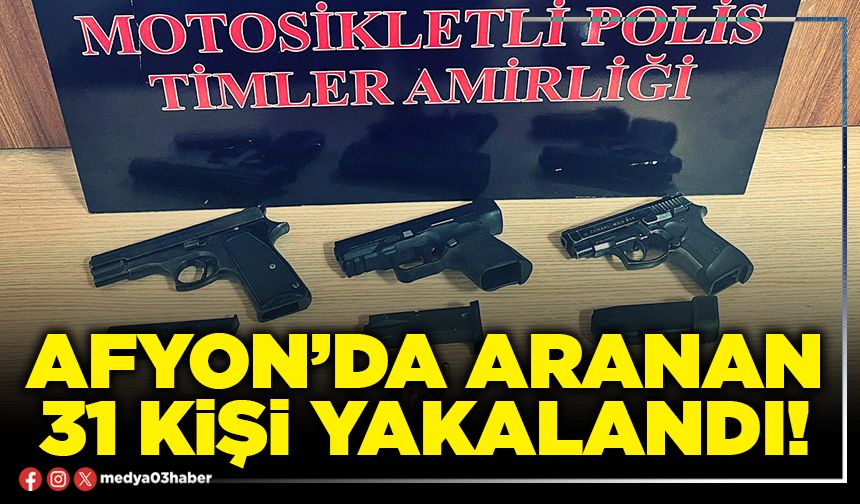 Afyon’da aranan 31 kişi yakalandı!