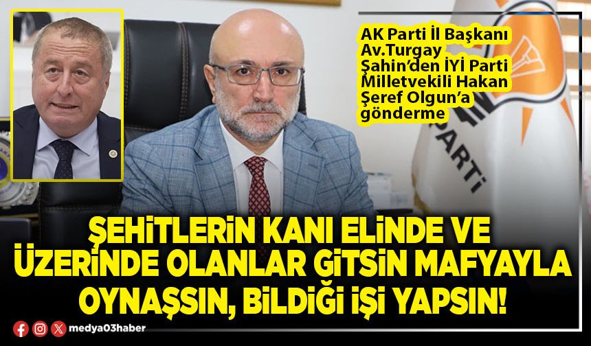 Şehitlerin kanı elinde ve üzerinde olanlar gitsin mafyayla oynaşsın, bildiği işi yapsın!