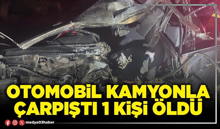 Otomobil kamyonla çarpıştı 1 kişi öldü