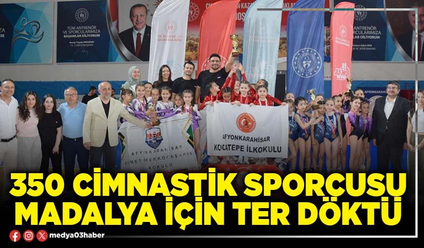 350 cimnastik sporcusu madalya için ter döktü