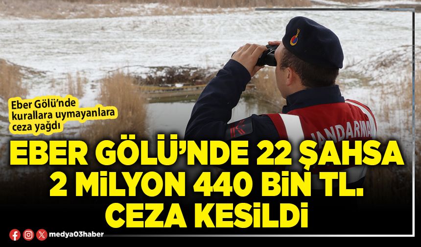 Eber Gölü’nde 22 şahsa 2 Milyon 440 Bin TL. ceza kesildi