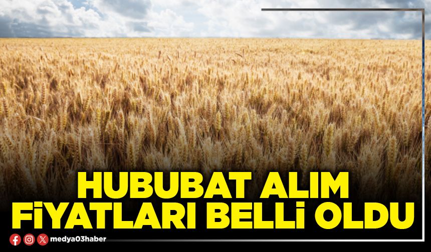 Hububat alım fiyatları belli oldu