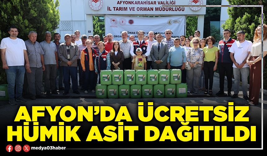 Afyon’da ücretsiz hümik asit dağıtıldı