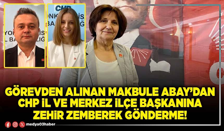 Görevden alınan Makbule Abay’dan CHP İl Ve Merkez İlçe Başkanına zehir zemberek gönderme!