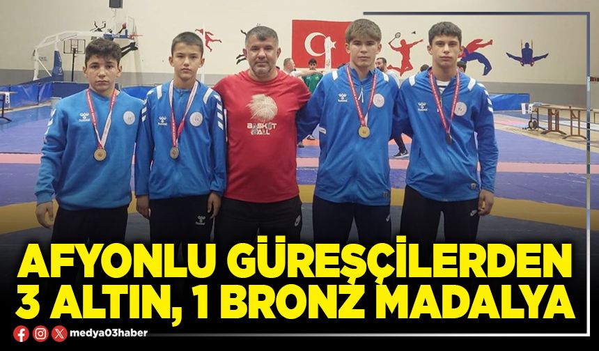 Afyonlu güreşçilerden 3 altın, 1 bronz madalya