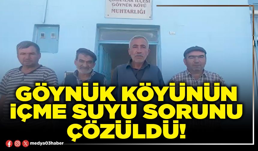 Göynük köyünün içme suyu sorunu çözüldü!