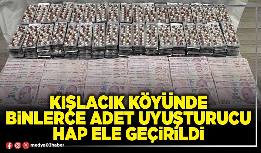 Kışlacık Köyünde binlerce adet uyuşturucu hap ele geçirildi