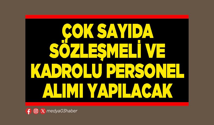 Çok sayıda sözleşmeli ve kadrolu personel alımı yapılacak