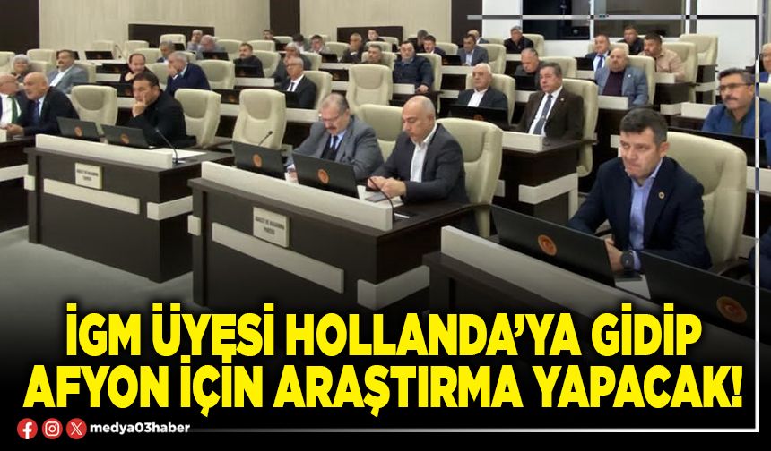 İGM üyesi Hollanda’ya gidip Afyon için araştırma yapacak!