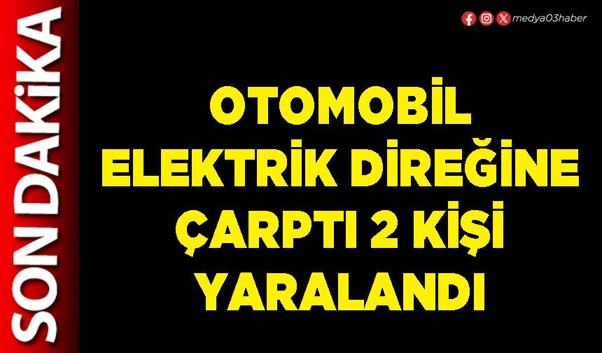 Otomobil elektrik direğine çarptı 2 kişi yaralandı