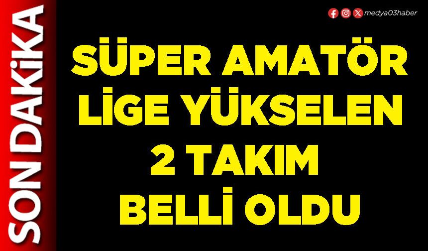 Süper Amatör Lige yükselen 2 takım belli oldu