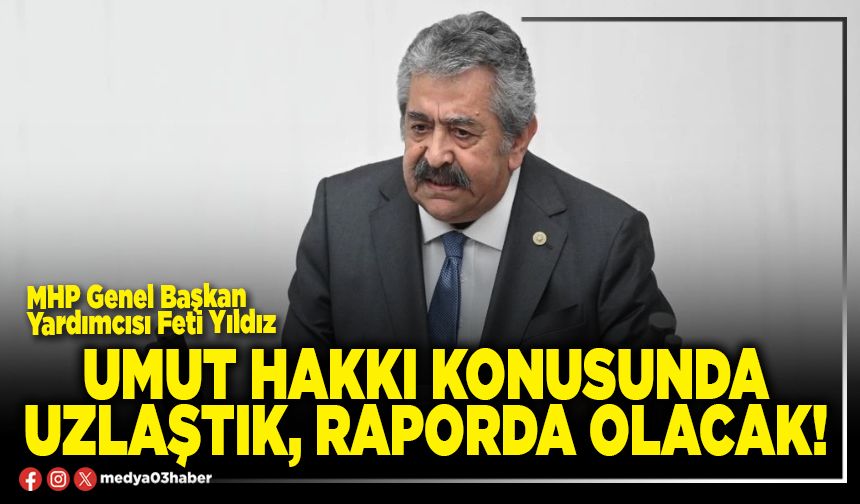Umut hakkı konusunda uzlaştık, raporda olacak!