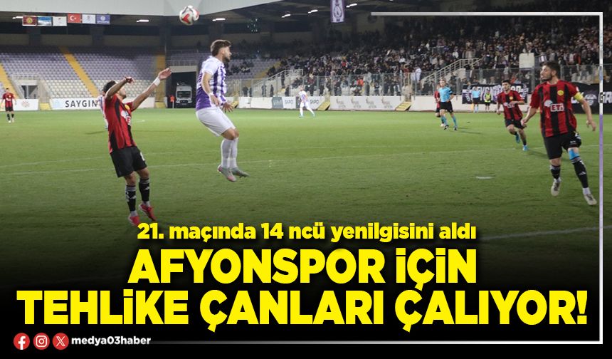 Afyonspor için tehlike çanları çalıyor!