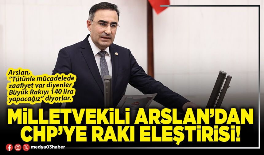 Milletvekili Arslan’dan CHP’ye rakı eleştirisi!