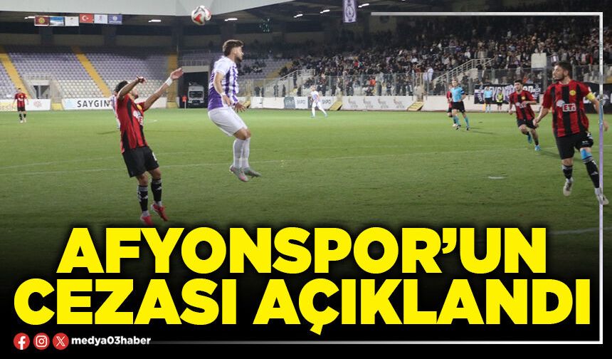 Afyonspor’un cezası açıklandı