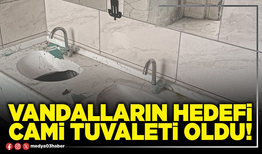Vandalların hedefi cami tuvaleti oldu!
