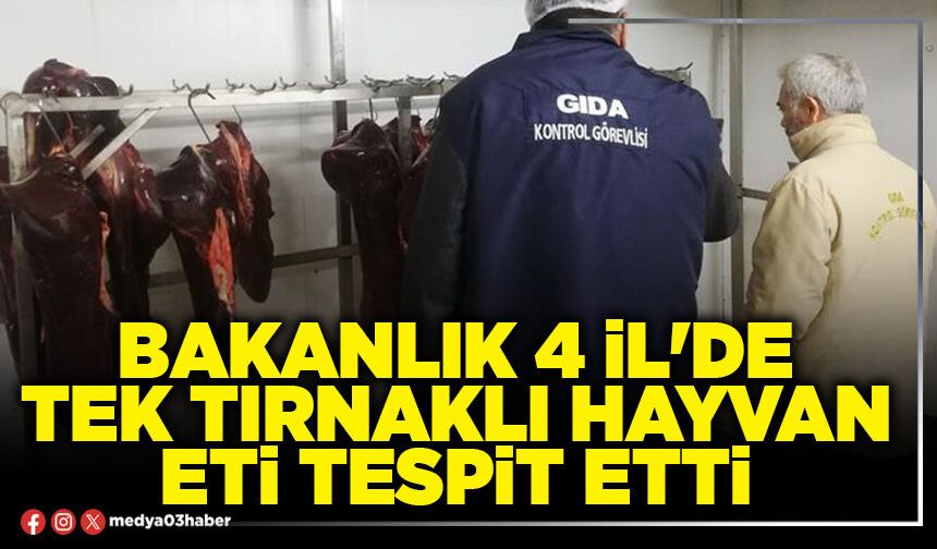 Bakanlık 4 İl'de tek tırnaklı hayvan eti tespit etti