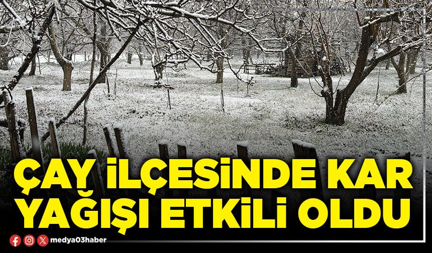 Çay ilçesinde kar yağışı etkili oldu