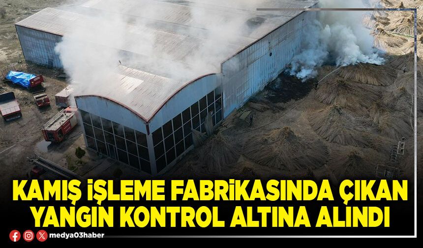 Kamış işleme fabrikasında çıkan yangın kontrol altına alındı
