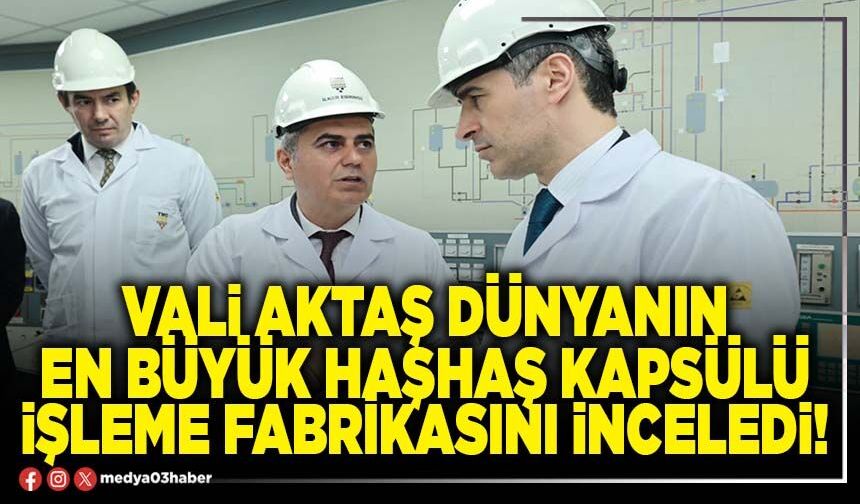 Vali Aktaş Dünyanın en büyük haşhaş kapsülü işleme fabrikasını inceledi!