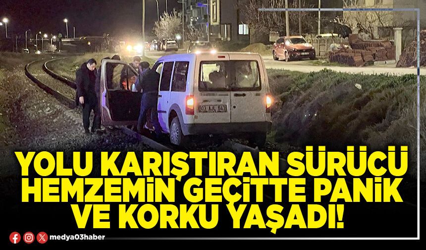 Yolu karıştıran sürücü hemzemin geçitte panik ve korku yaşadı!