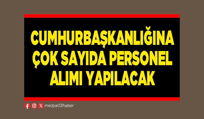 Cumhurbaşkanlığına çok sayıda personel alımı yapılacak