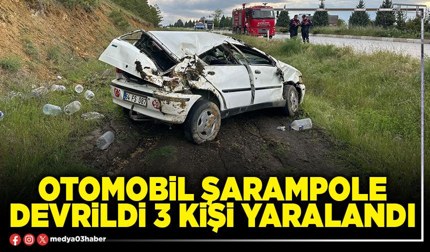 Otomobil şarampole devrildi 3 kişi yaralandı