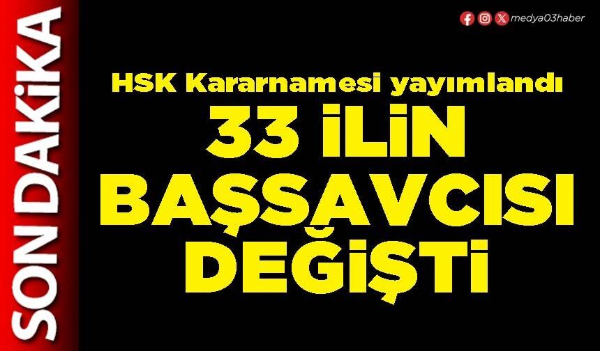 33 İlin Başsavcısı değişti