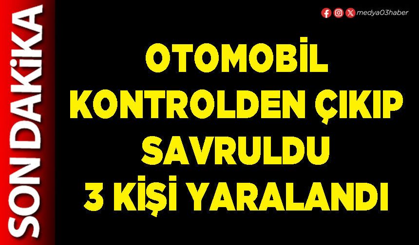 Otomobil kontrolden çıkıp savruldu 3 kişi yaralandı