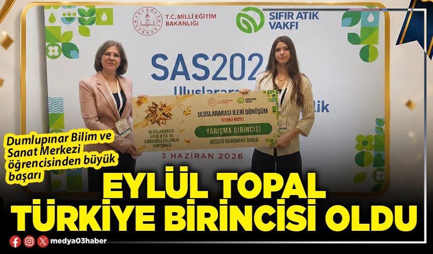 Eylül Topal Türkiye birincisi oldu