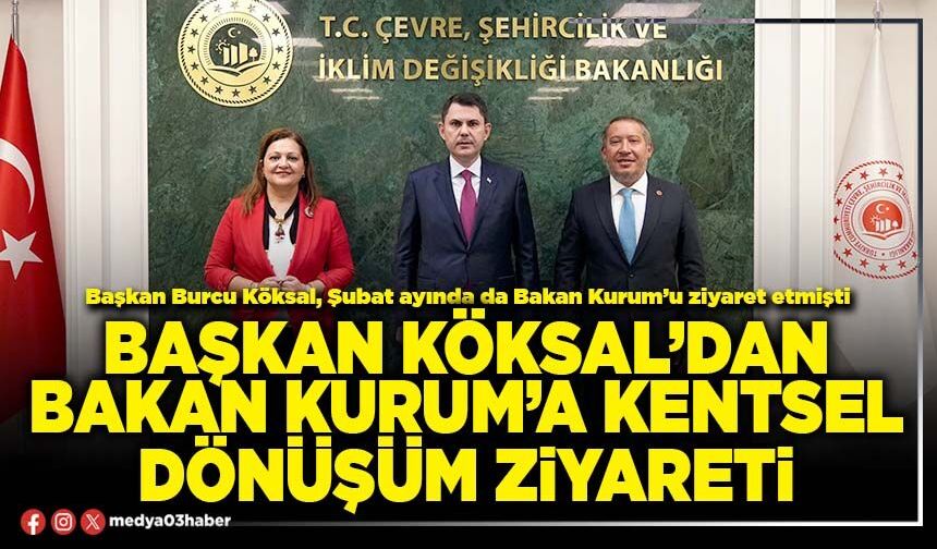 Başkan Köksal’dan Bakan Kurum’a Kentsel Dönüşüm ziyareti