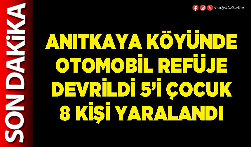 Anıtkaya Köyünde otomobil refüje devrildi 5’i çocuk 8 kişi yaralandı