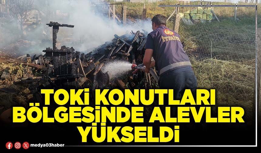 TOKİ konutları bölgesinde alevler yükseldi
