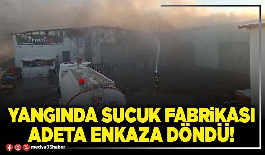 Yangında sucuk fabrikası adeta enkaza döndü!