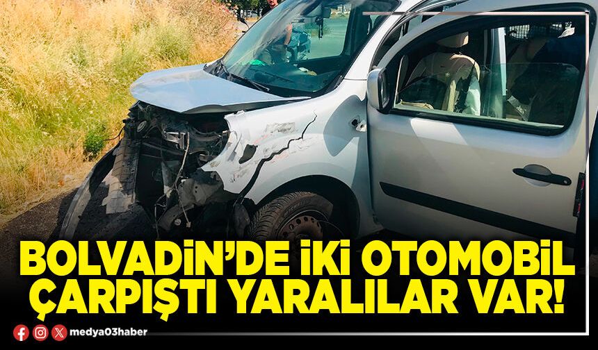 Bolvadin’de iki otomobil çarpıştı yaralılar var!