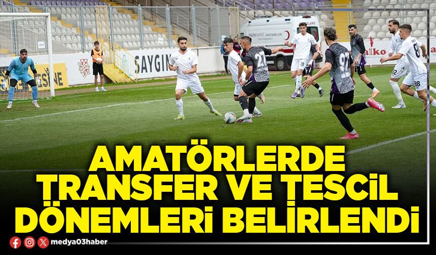Amatörlerde transfer ve tescil dönemleri belirlendi