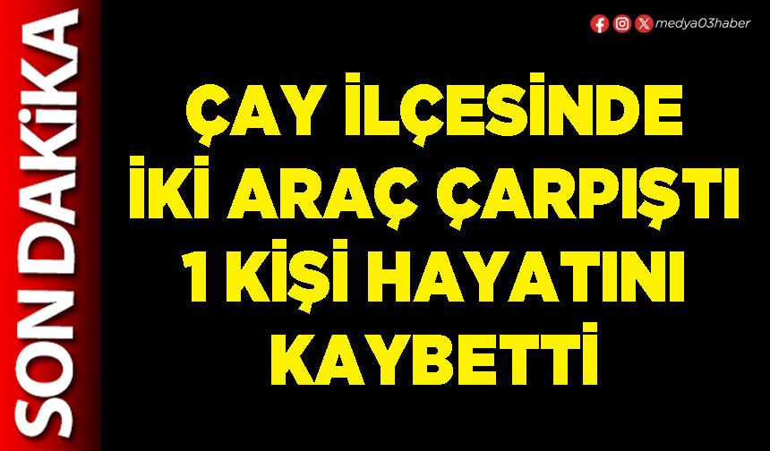 Çay İlçesinde iki araç çarpıştı 1 kişi hayatını kaybetti