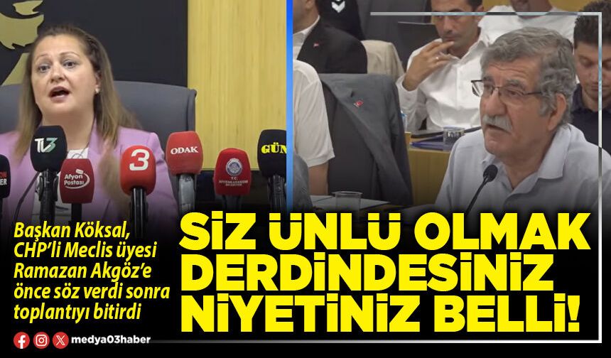 Siz ünlü olmak derdindesiniz niyetiniz belli!