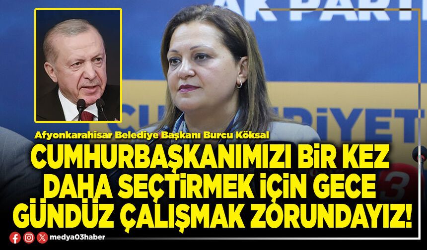 Cumhurbaşkanımızı bir kez daha seçtirmek için gece gündüz çalışmak zorundayız!