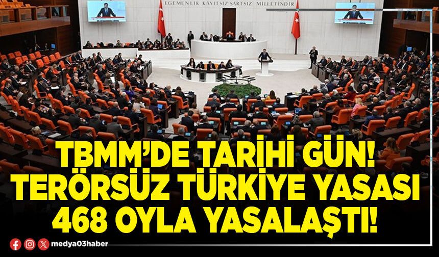 TBMM’de tarihi gün! Terörsüz Türkiye yasası 468 oyla yasalaştı!