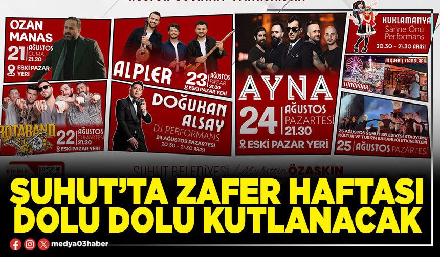 Şuhut’ta Zafer Haftası dolu dolu kutlanacak