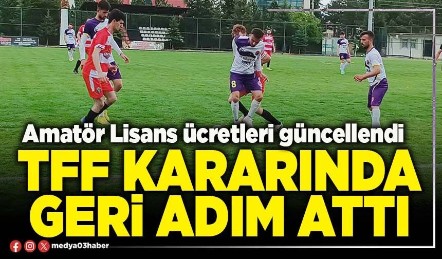 TFF kararında geri adım attı