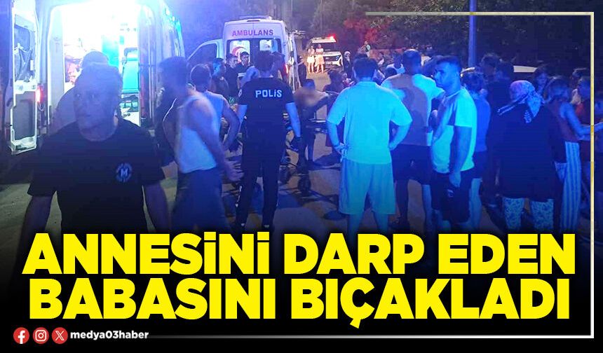 Annesini darp eden babasını bıçakladı