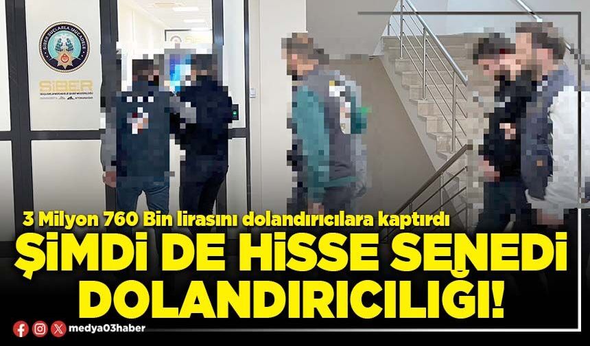Şimdi de hisse senedi dolandırıcılığı!