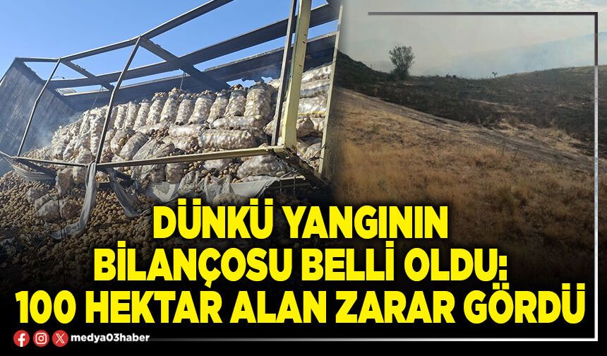 Dünkü yangının bilançosu belli oldu: 100 hektar alan zarar gördü